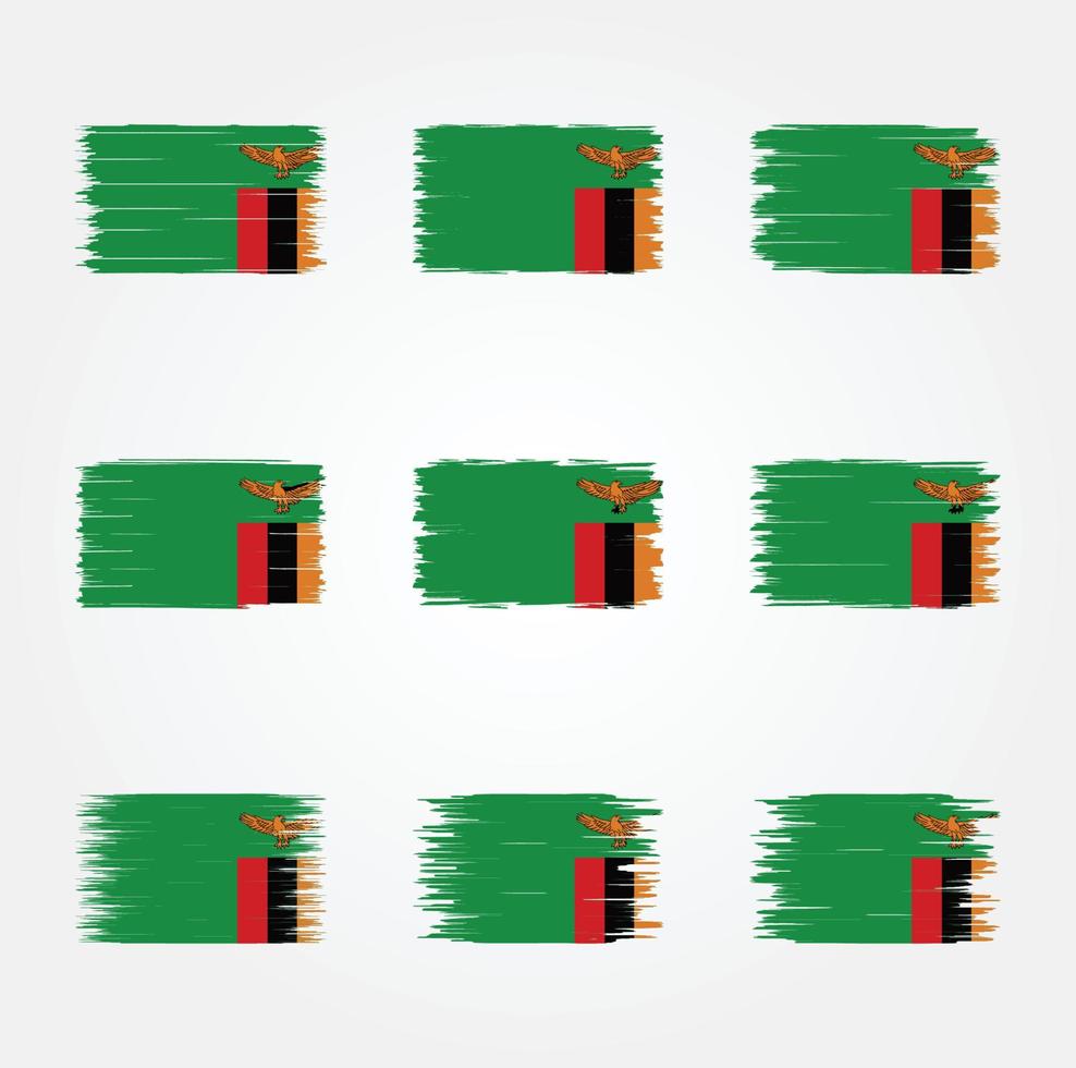 zambia vlag borstel. nationale vlag vector