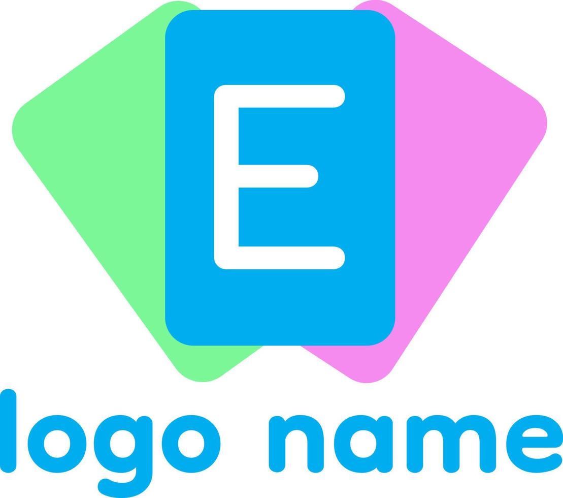 vector kaart logo ontwerp met letter e