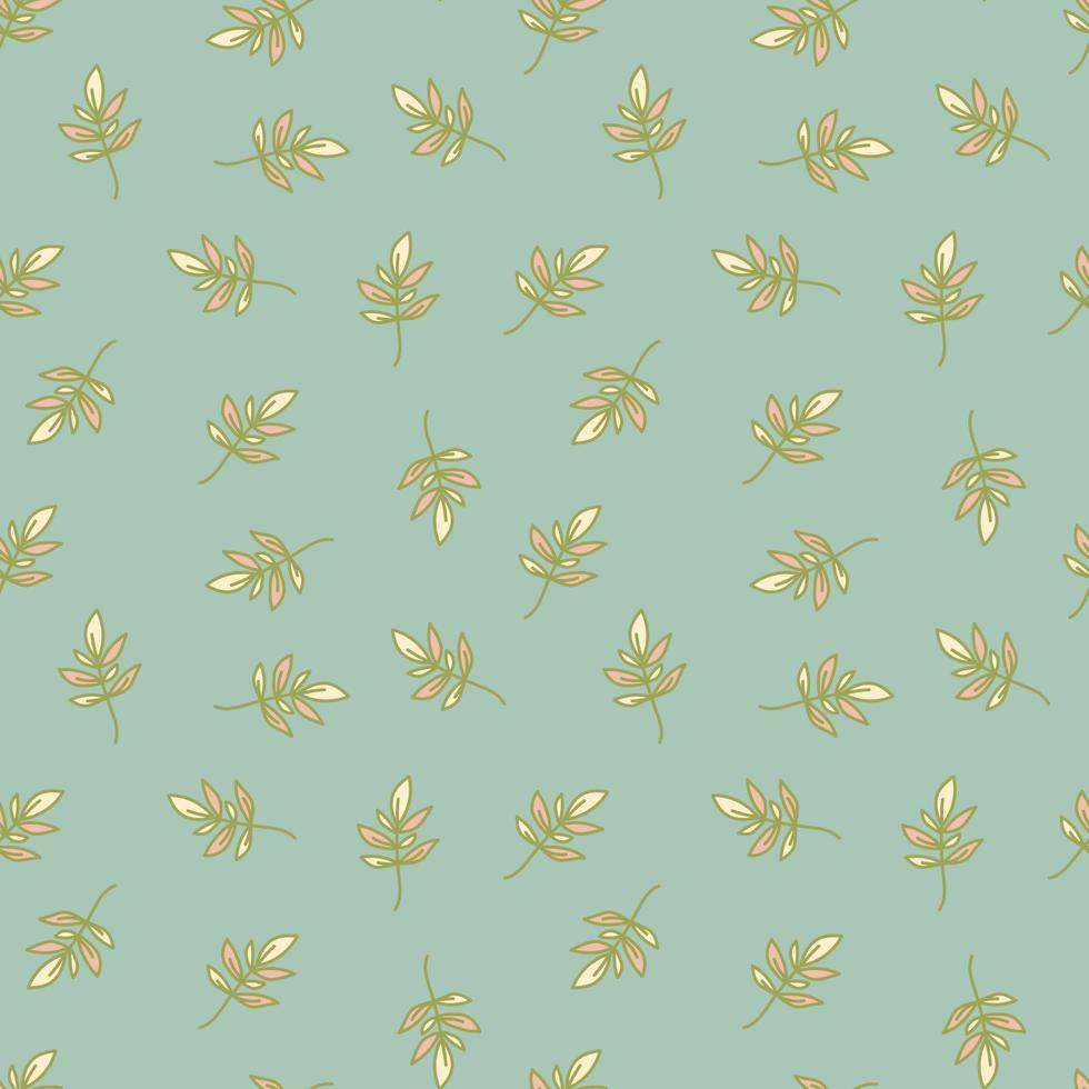 schattig overzicht verlaat naadloos patroon. eenvoudig bladbehang. botanische bloemenachtergrond. vector
