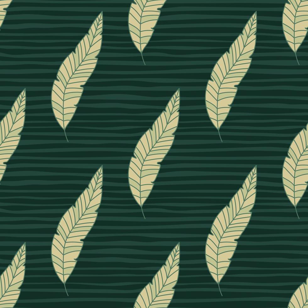 eenvoudig tropisch palmbladeren naadloos patroon. lineaire exotische botanische textuur. vector