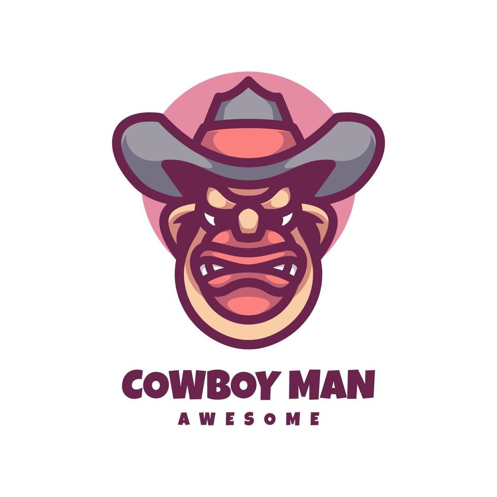 illustratie vectorafbeelding van cowboy man, goed voor logo-ontwerp vector