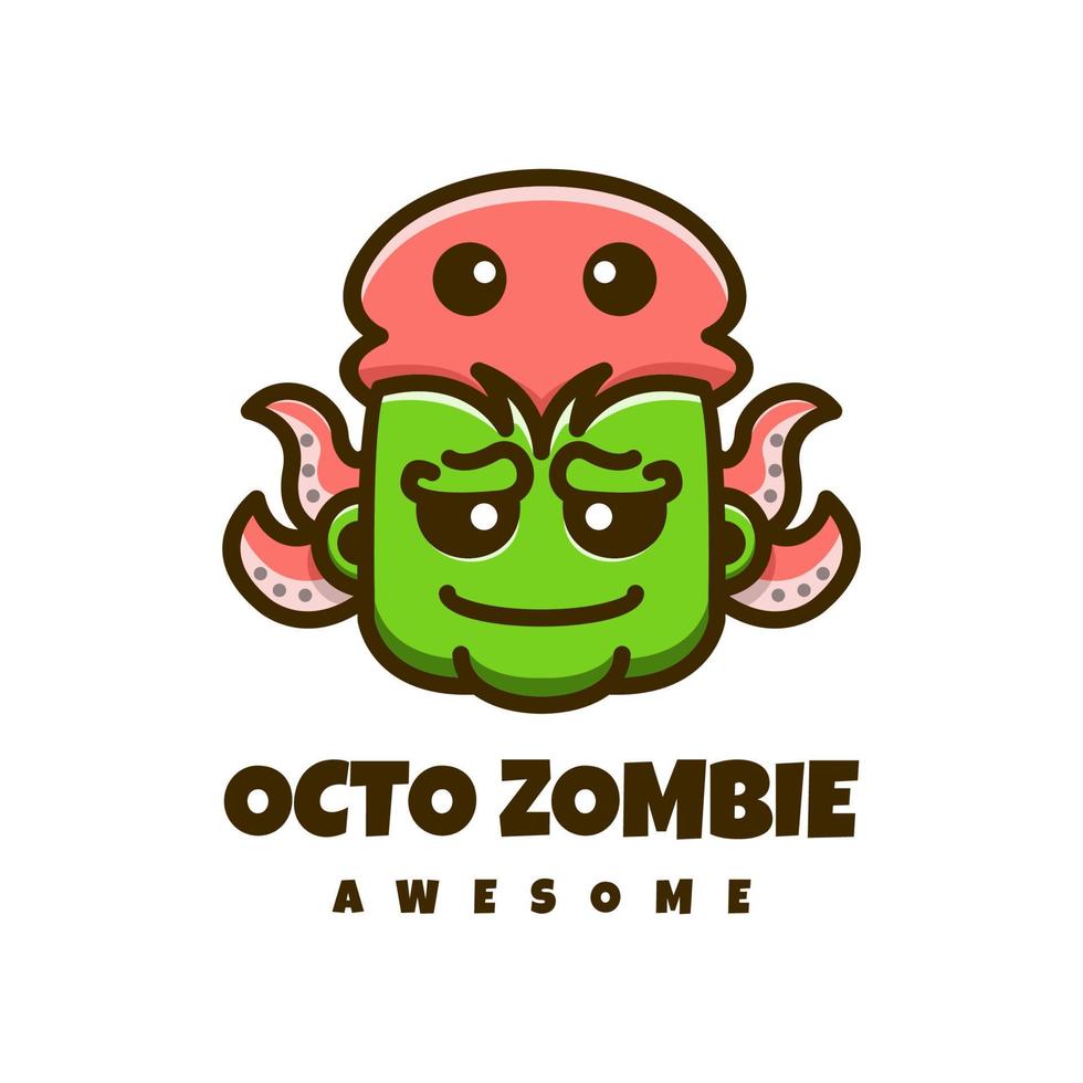 illustratie vectorafbeelding van octo zombie, goed voor logo-ontwerp vector