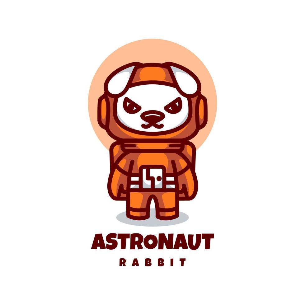 illustratie vectorafbeelding van astronaut konijn, goed voor logo-ontwerp vector