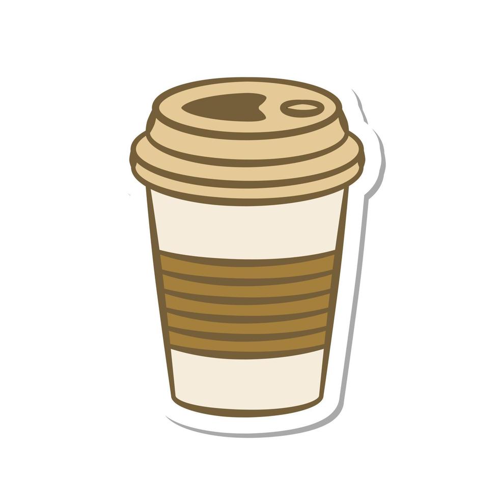 een kop warme koffie sticker vector