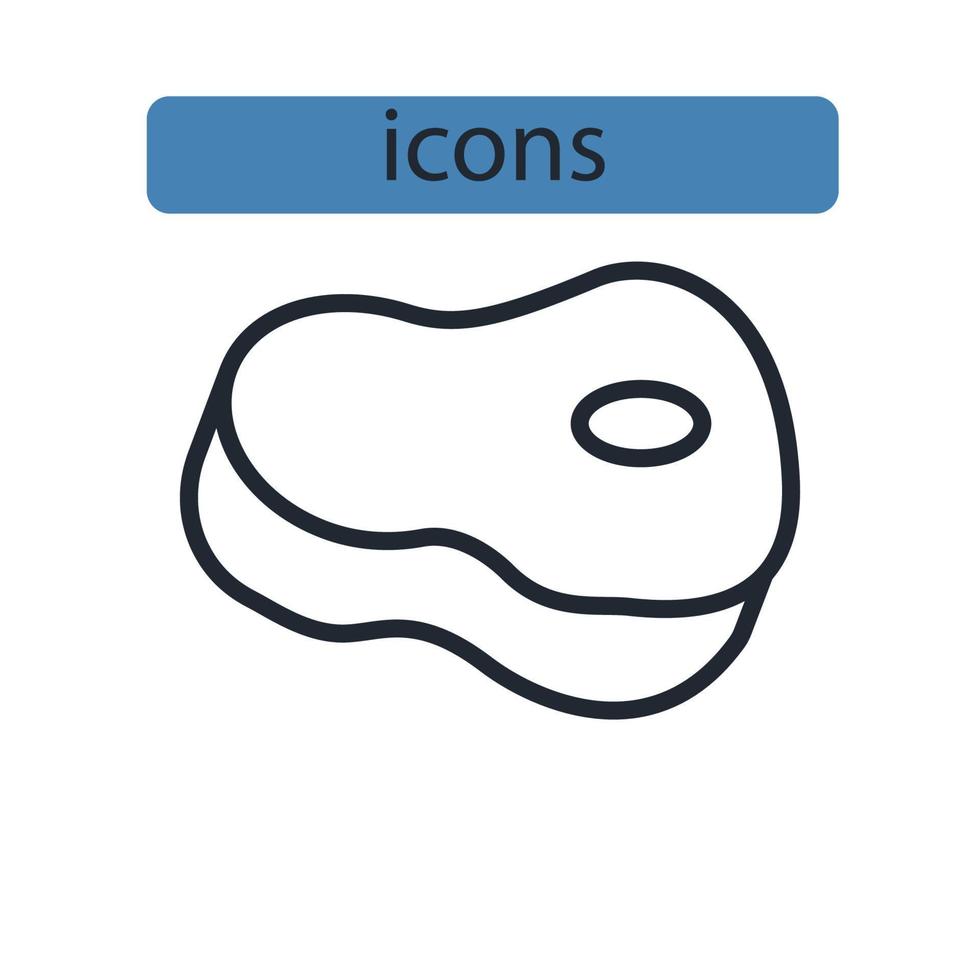 vlees pictogrammen symbool vector-elementen voor infographic web vector