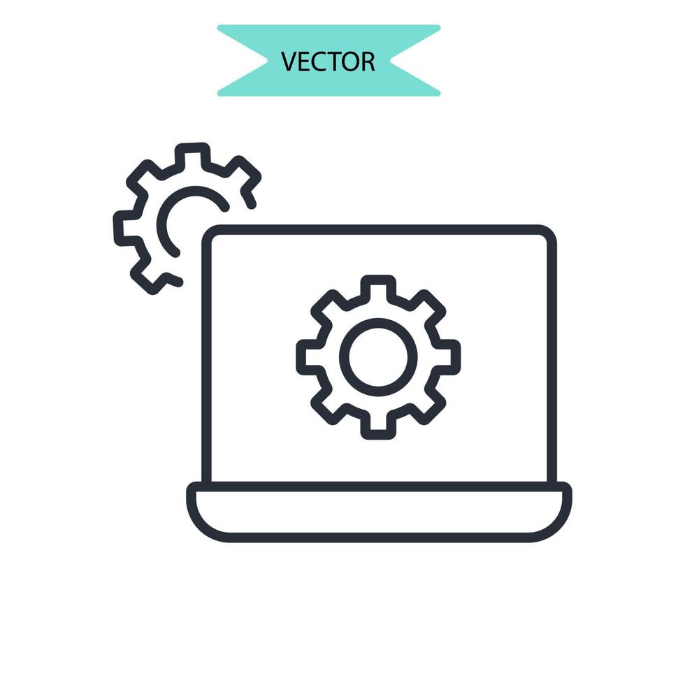 operations management iconen symbool vectorelementen voor infographic web vector