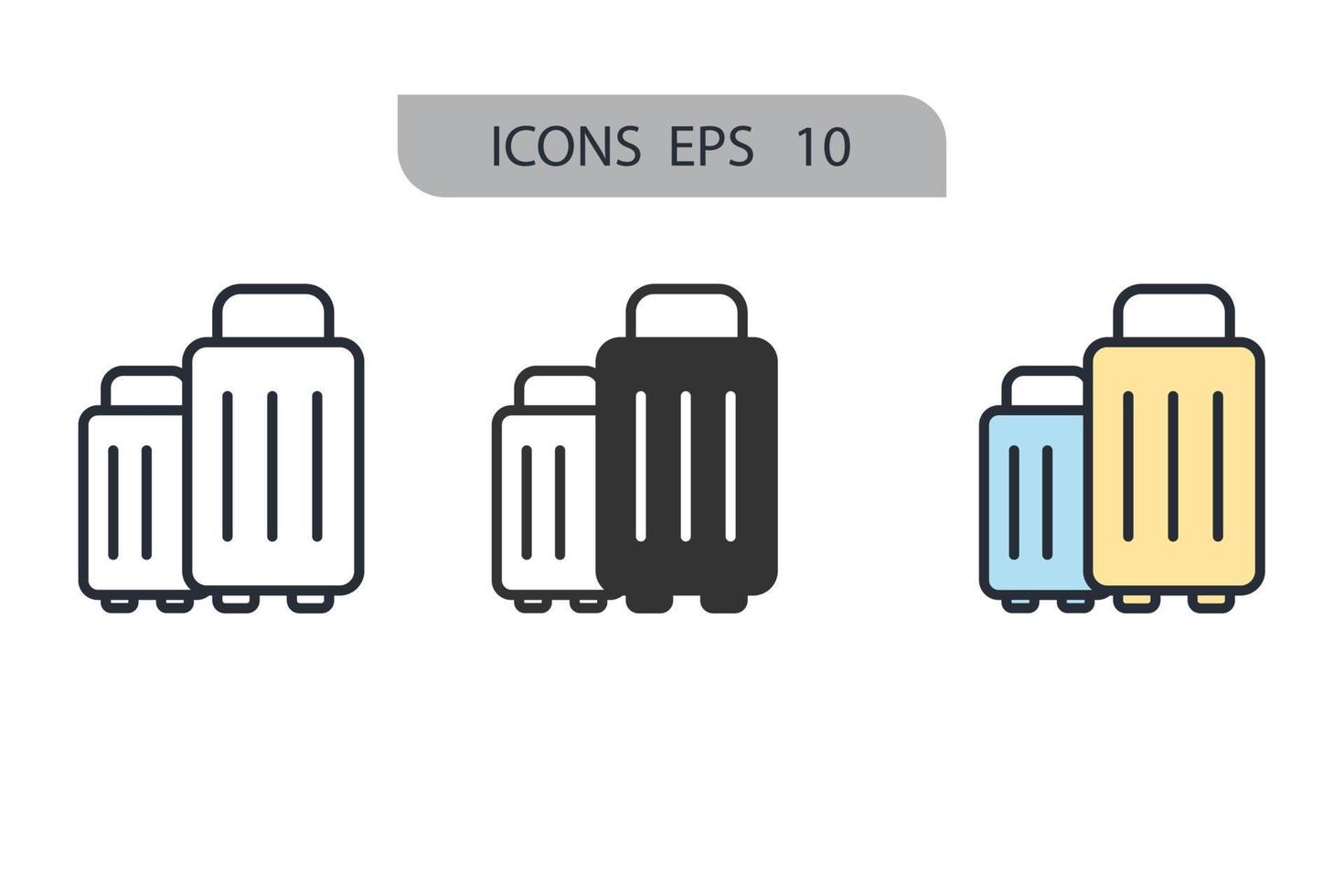 bagage pictogrammen symbool vectorelementen voor infographic web vector