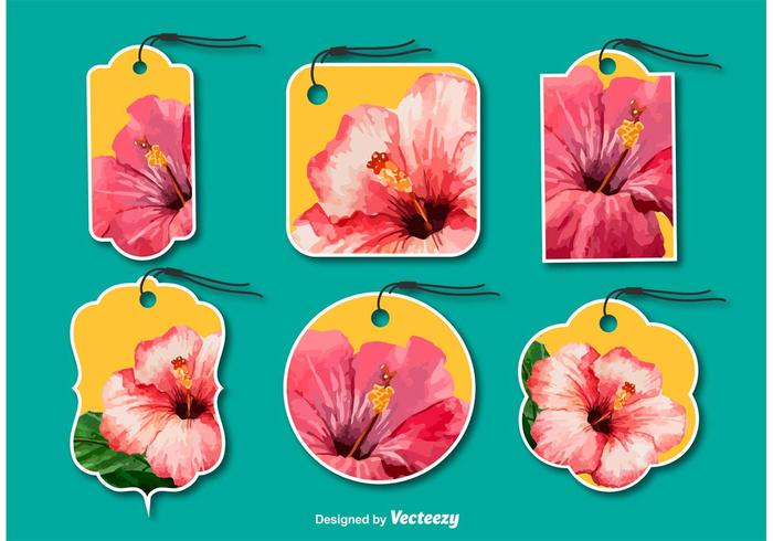 Mode Bloemen Tags vector