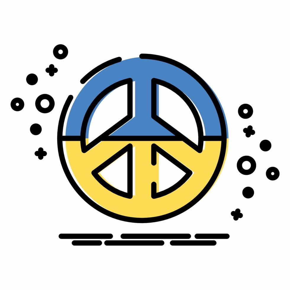 oekraïne vlag in vrede symbool pictogram mbe stijl vector