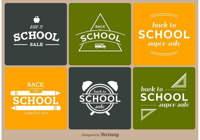 Terug naar school badges vector