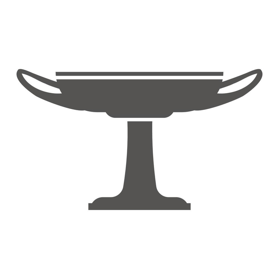 Grieks kopje silhouet. oude amfora kylix. glyph illustratie. klei keramiek aardewerk voor water en wijn. vector. vector