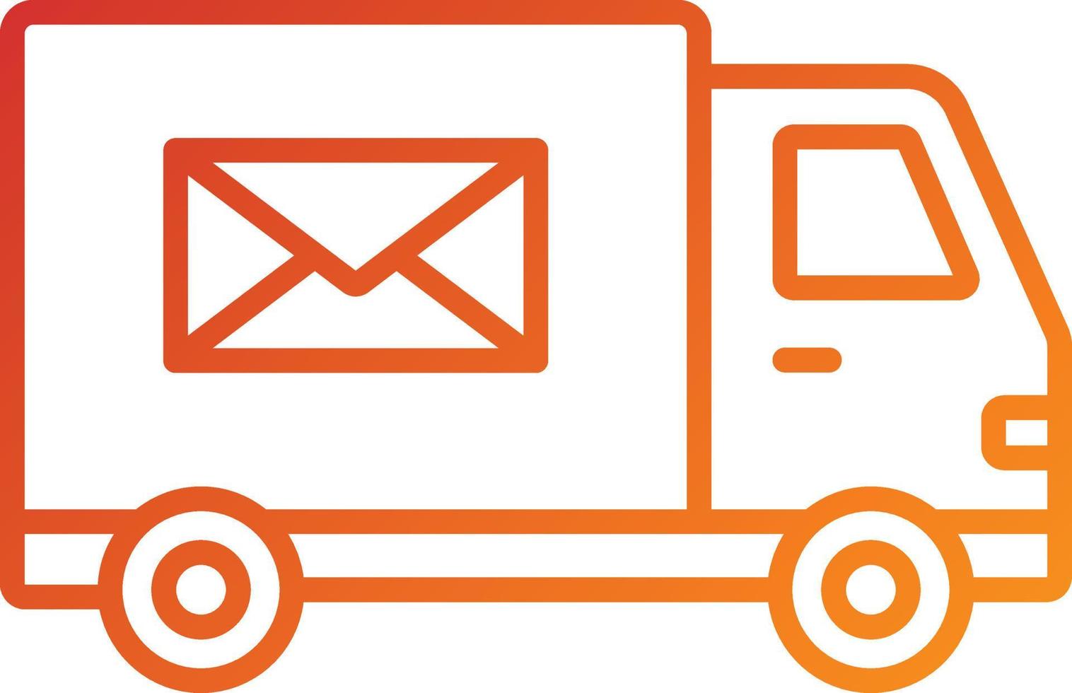 pictogramstijl postvrachtwagen vector