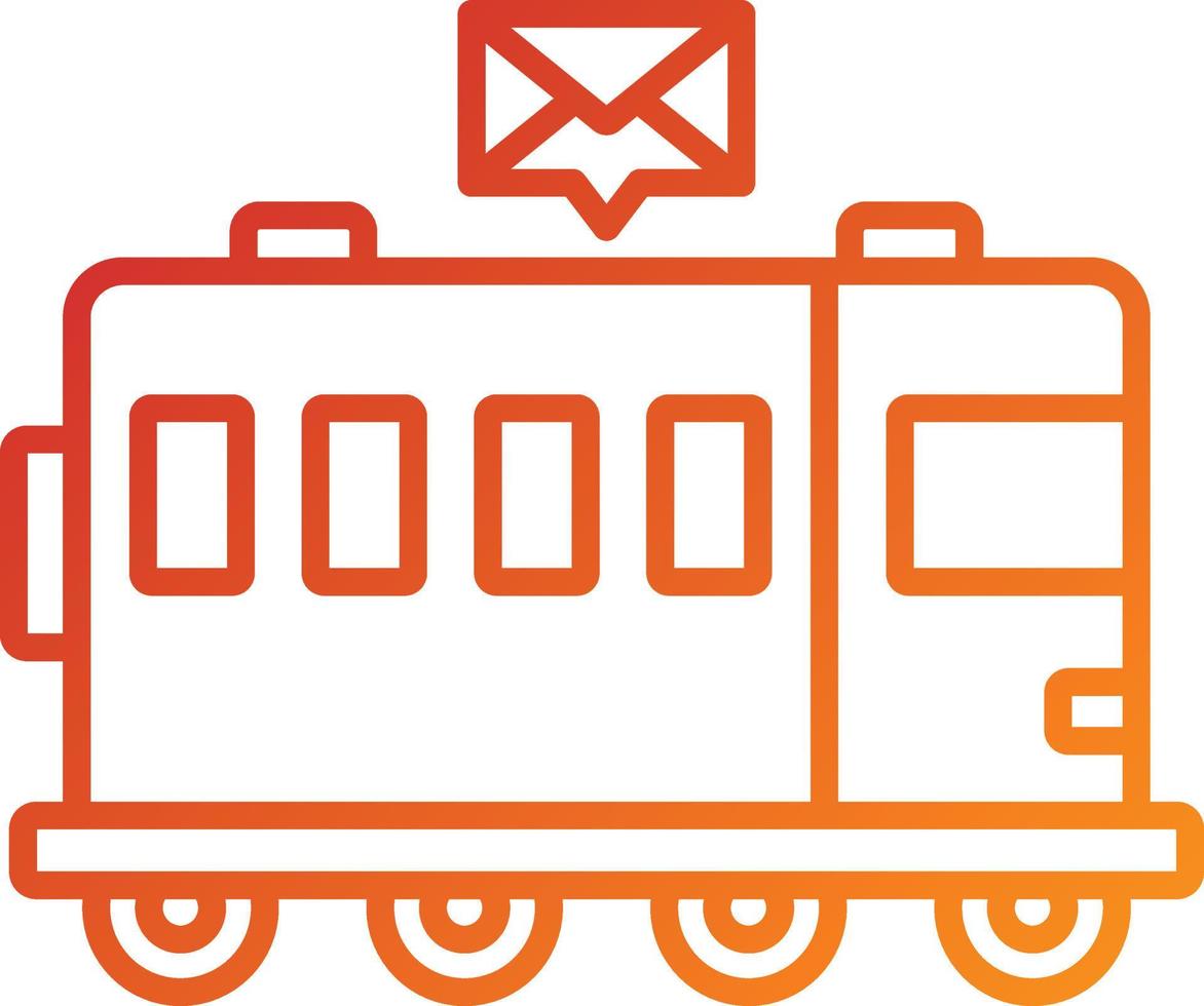 mail trein pictogramstijl vector