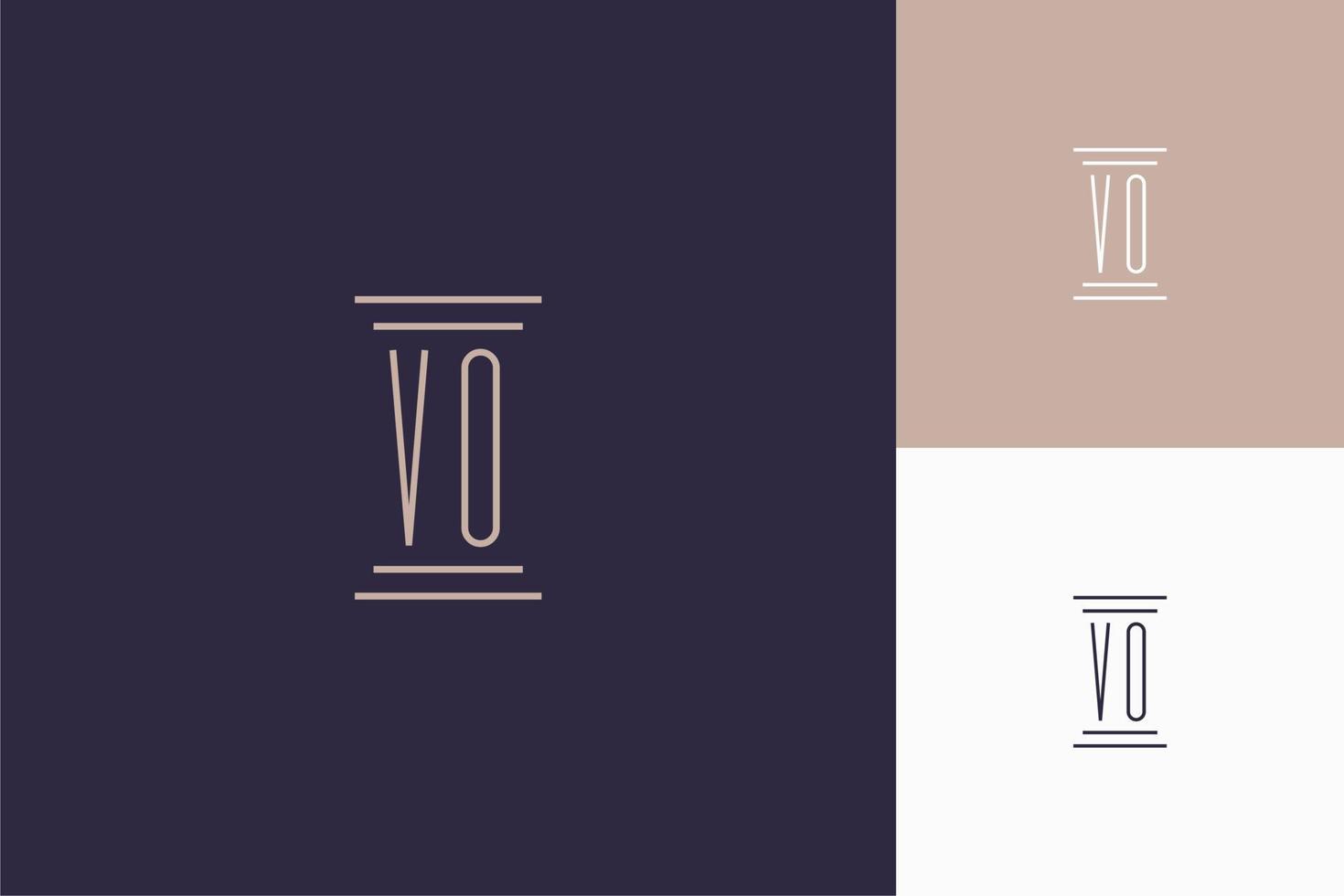 vo monogram initialen ontwerp voor advocatenkantoor logo vector