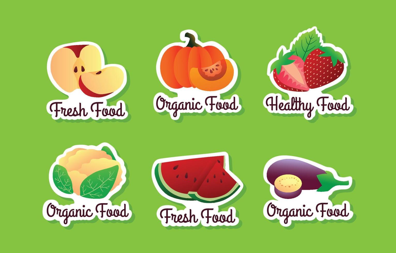 biologisch voedsel sticker vector