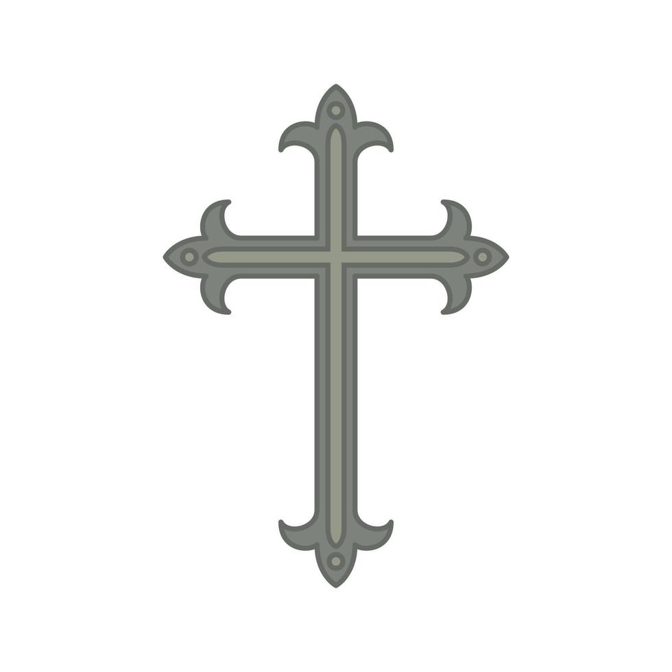 christelijk kruis geïsoleerd op een witte achtergrond. vector illustratie