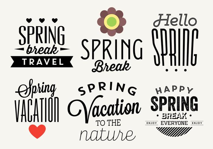 Typografische Lente Vector Labels