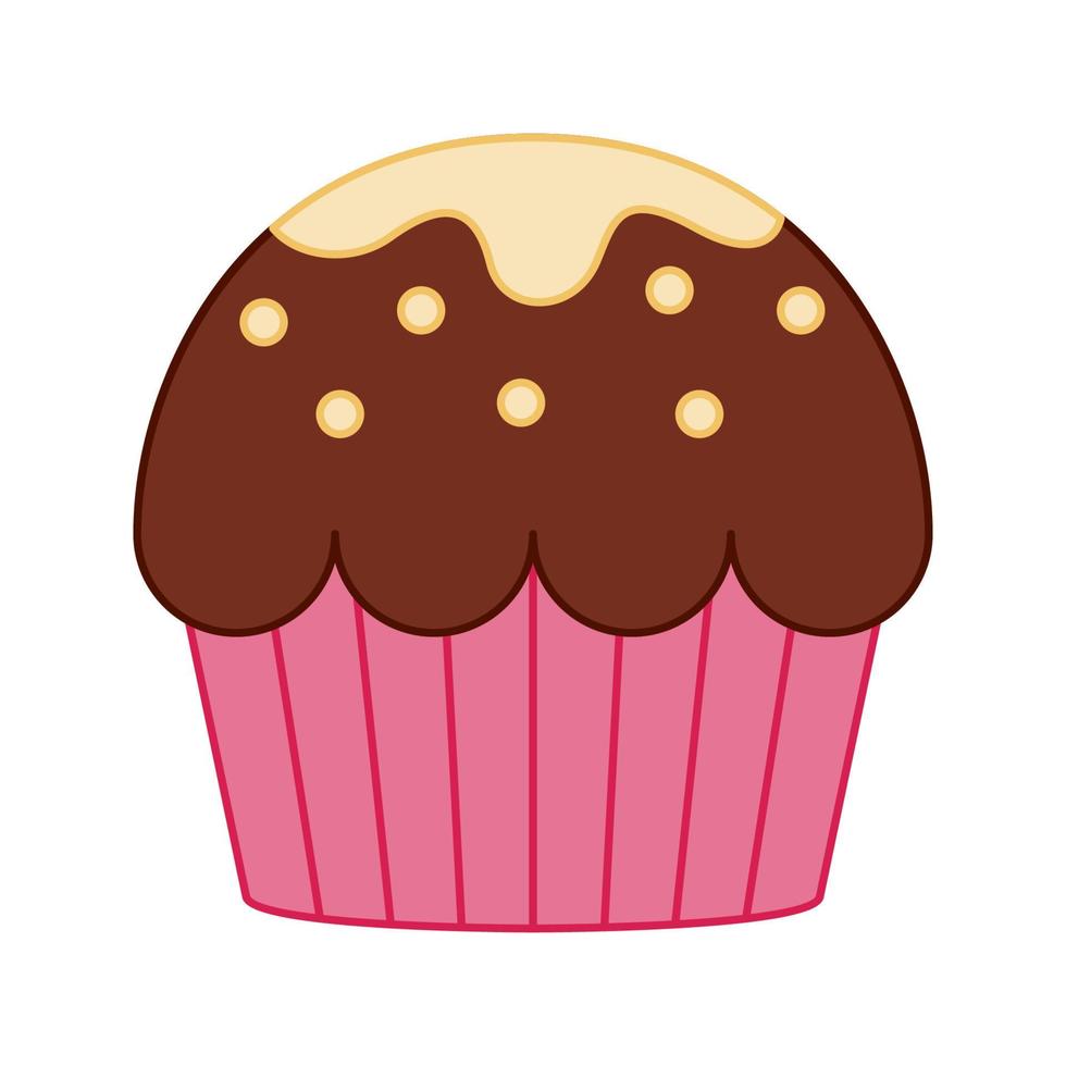 cupcake geïsoleerd op een witte achtergrond. vector illustratie