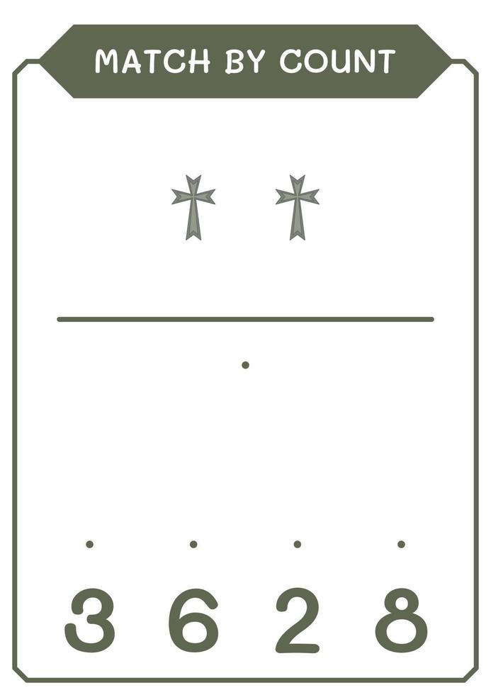 match door telling van christelijk kruis, spel voor kinderen. vectorillustratie, afdrukbaar werkblad vector