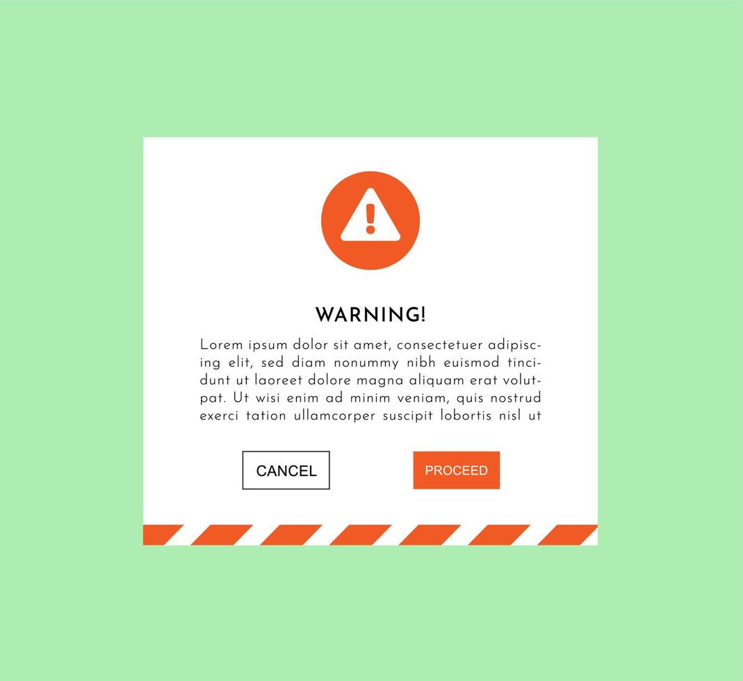 moderne pop-up meldingssjabloon voor waarschuwingen vector