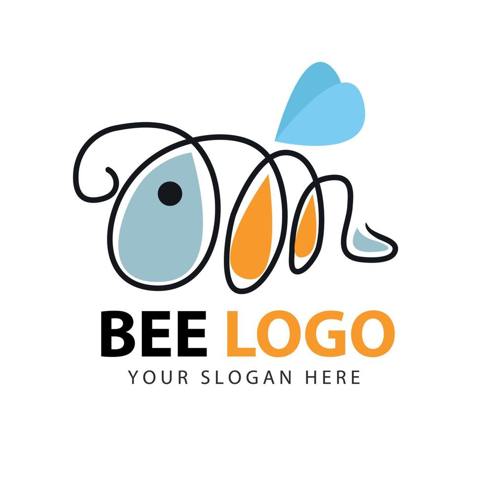 bijenlogo van een inscriptie. vectorillustraties vector