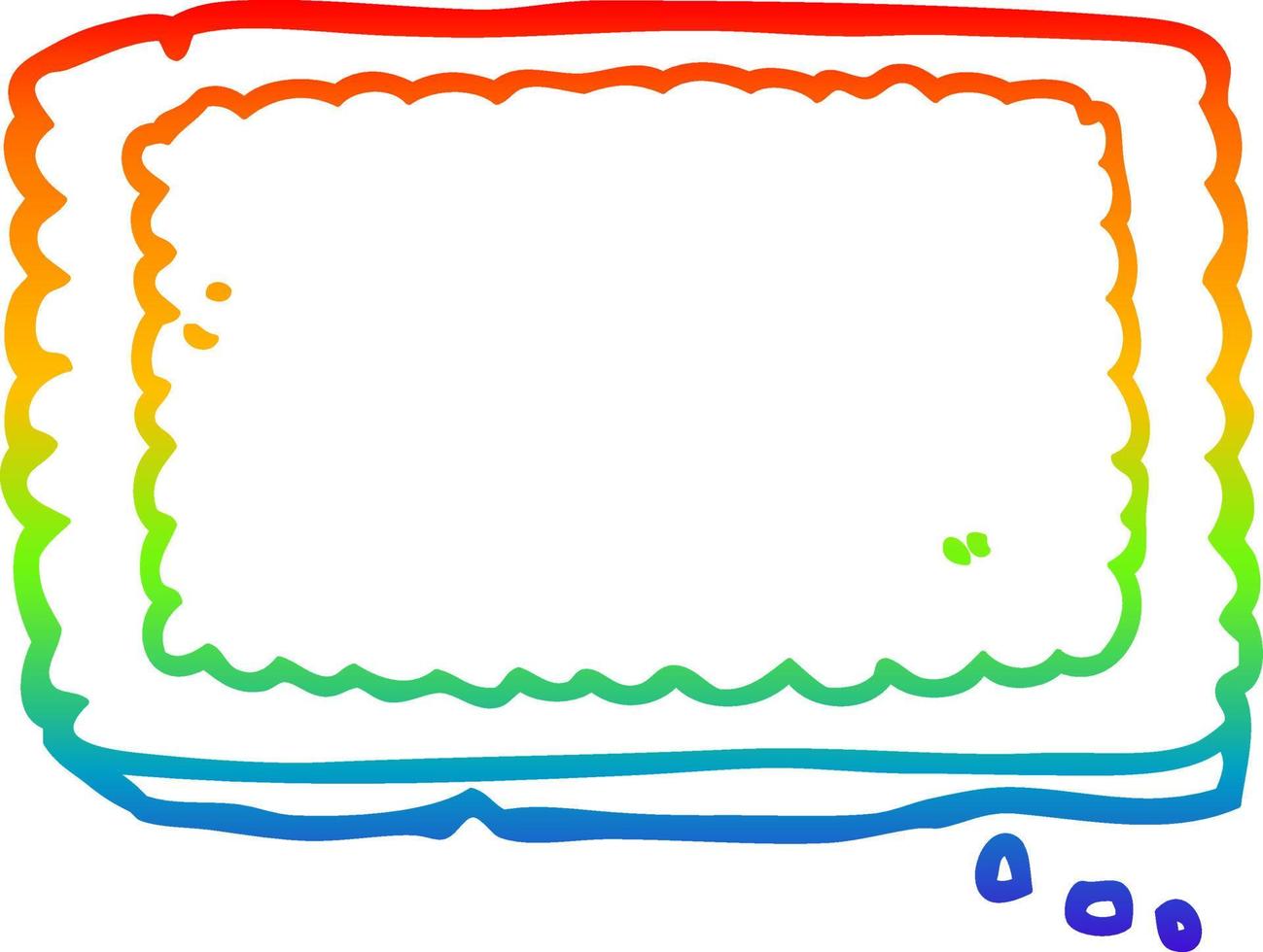 regenbooggradiënt lijntekening cartoon koekje vector