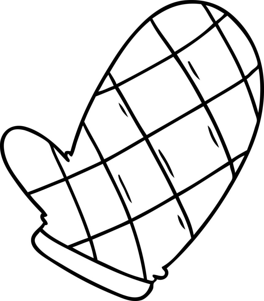 lijntekening doodle van een ovenwant vector