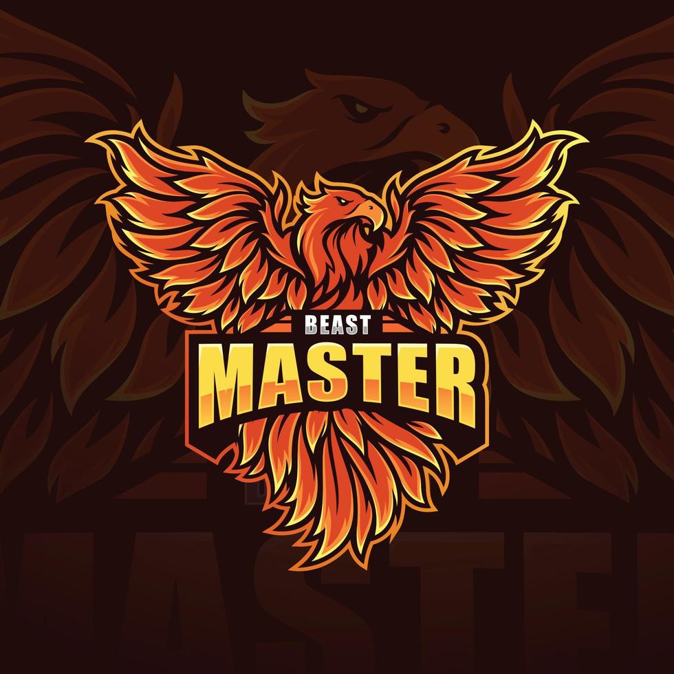 phoenix mascotte logo-ontwerp voor esport vector