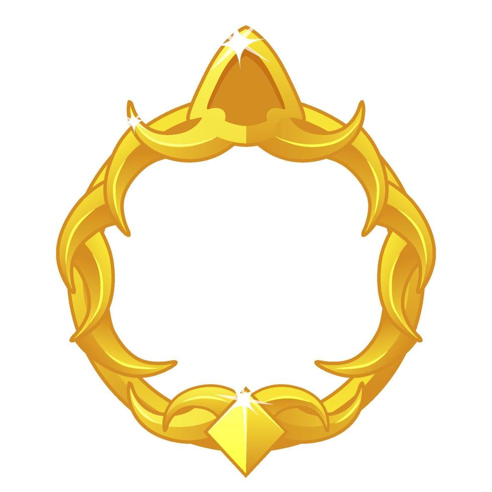 gouden game frame avatar, luxe ronde sjabloon voor game ui. vector