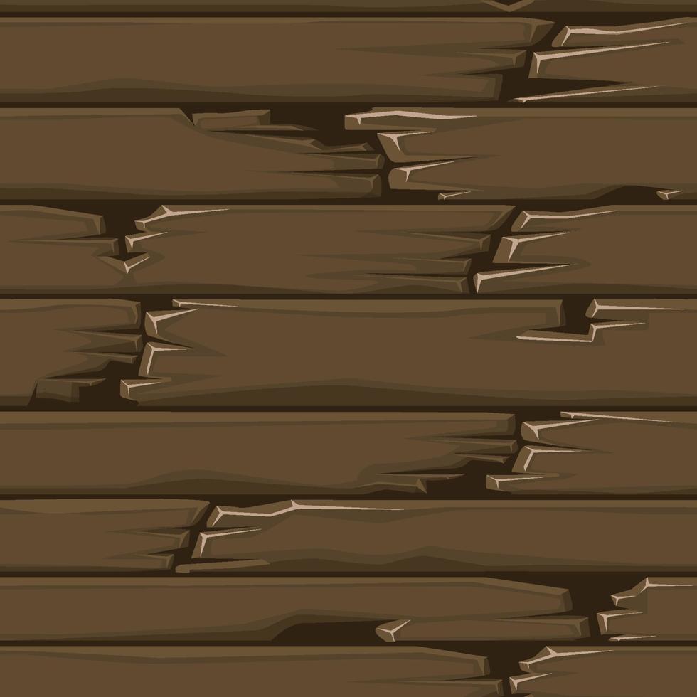 naadloze getextureerde houten vloer, oude bruine planken. vectorillustratie van een patroon, achtergrond van gebroken panelen voor behang. vector