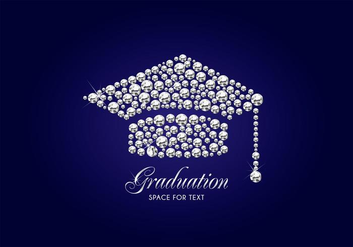 Gratis Diamond Graduation Cap Vector Achtergrond