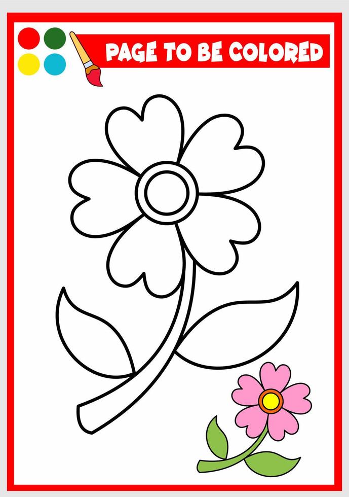 kleurboek voor kinderen. bloem vector