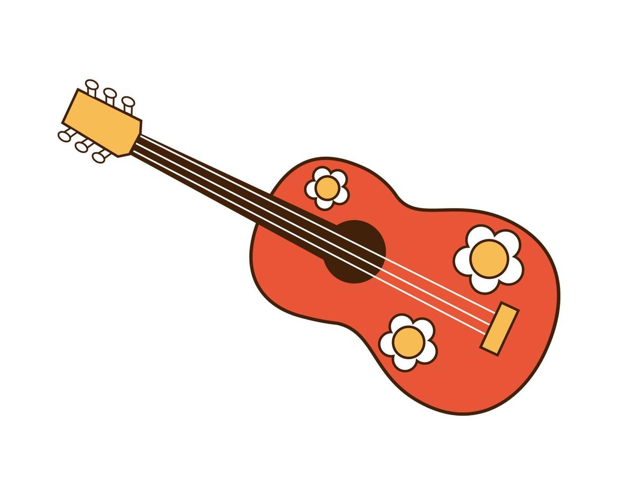 gitaar in retrostijl. platte vectorillustratie. vector