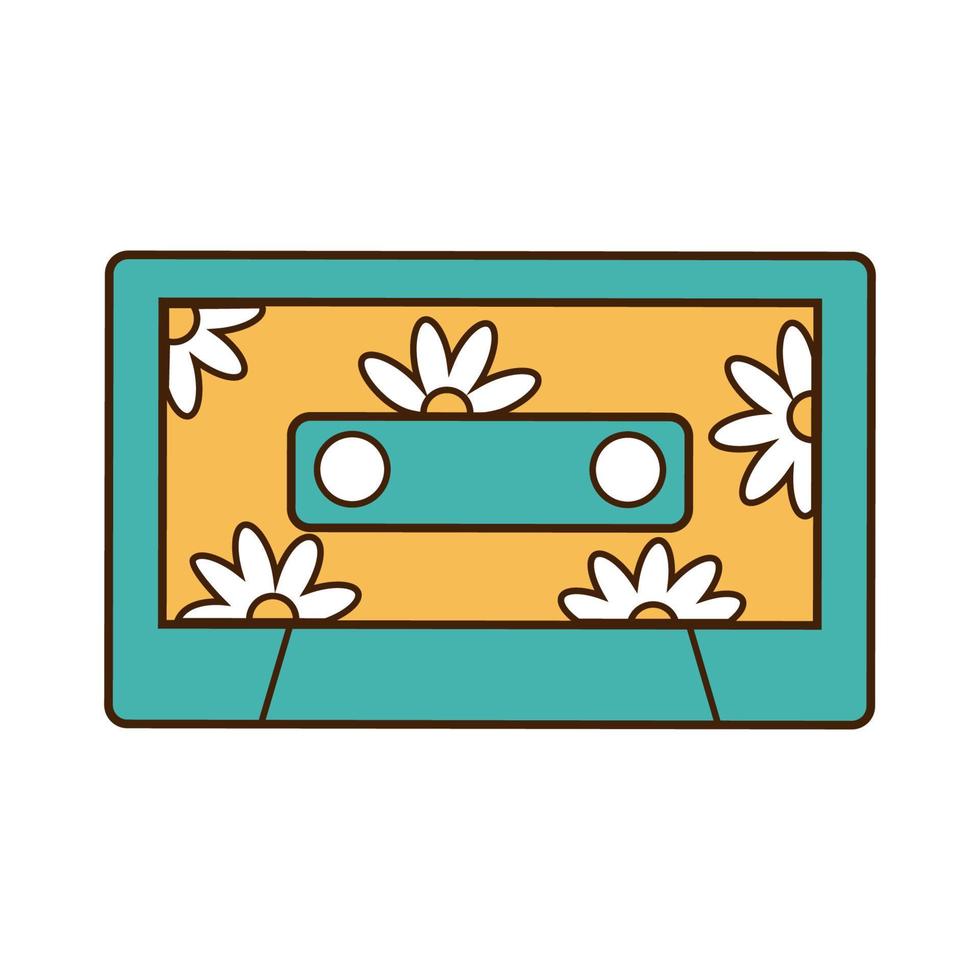 cassettebandje in retrostijl. platte vectorillustratie. vector