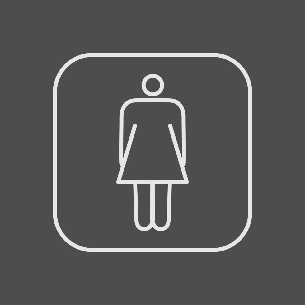 het navigatie icoon van het damestoilet. bewegwijzering wc-element. vector illustratie