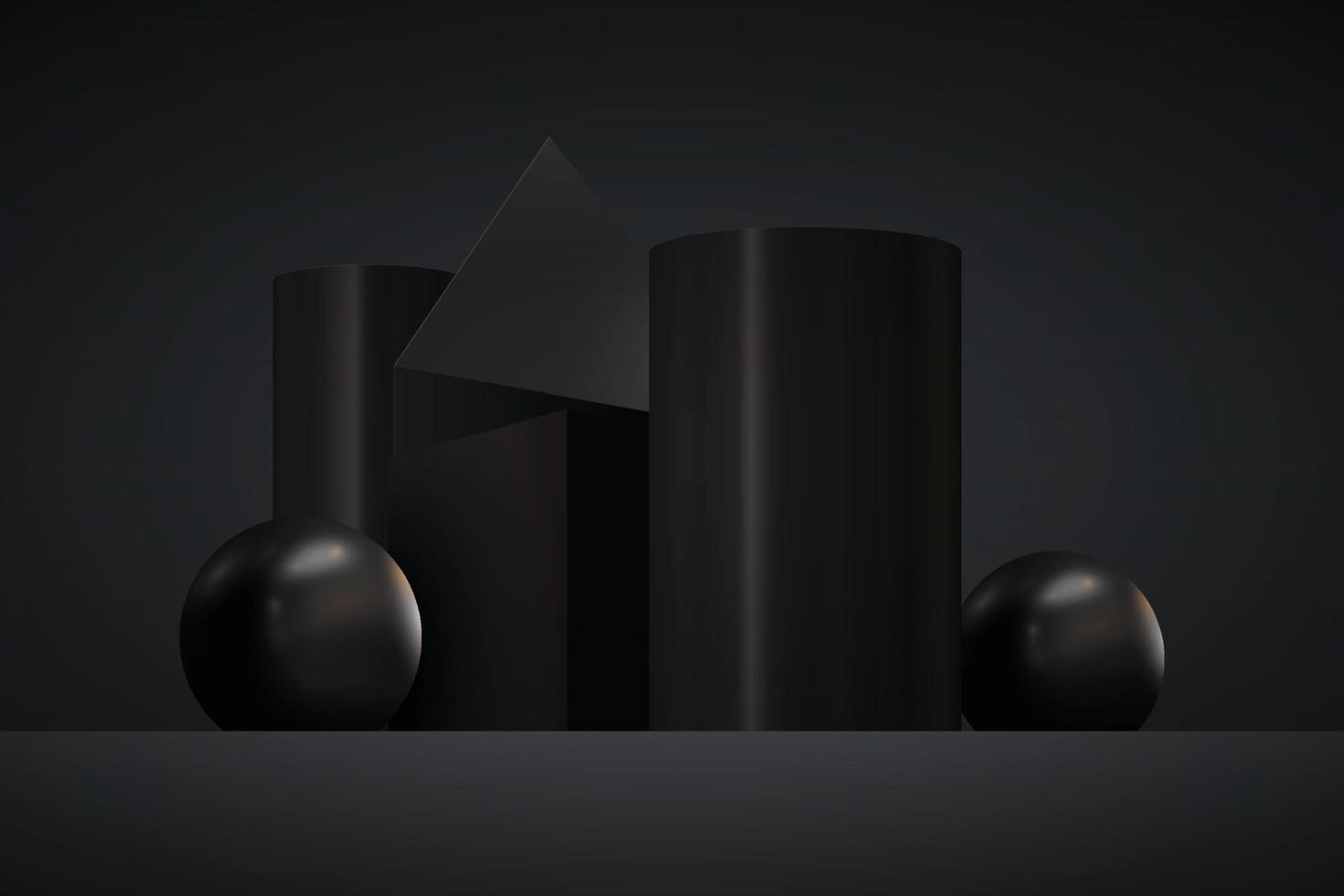 3D-perspectief donkere geometrische achtergrond. vector