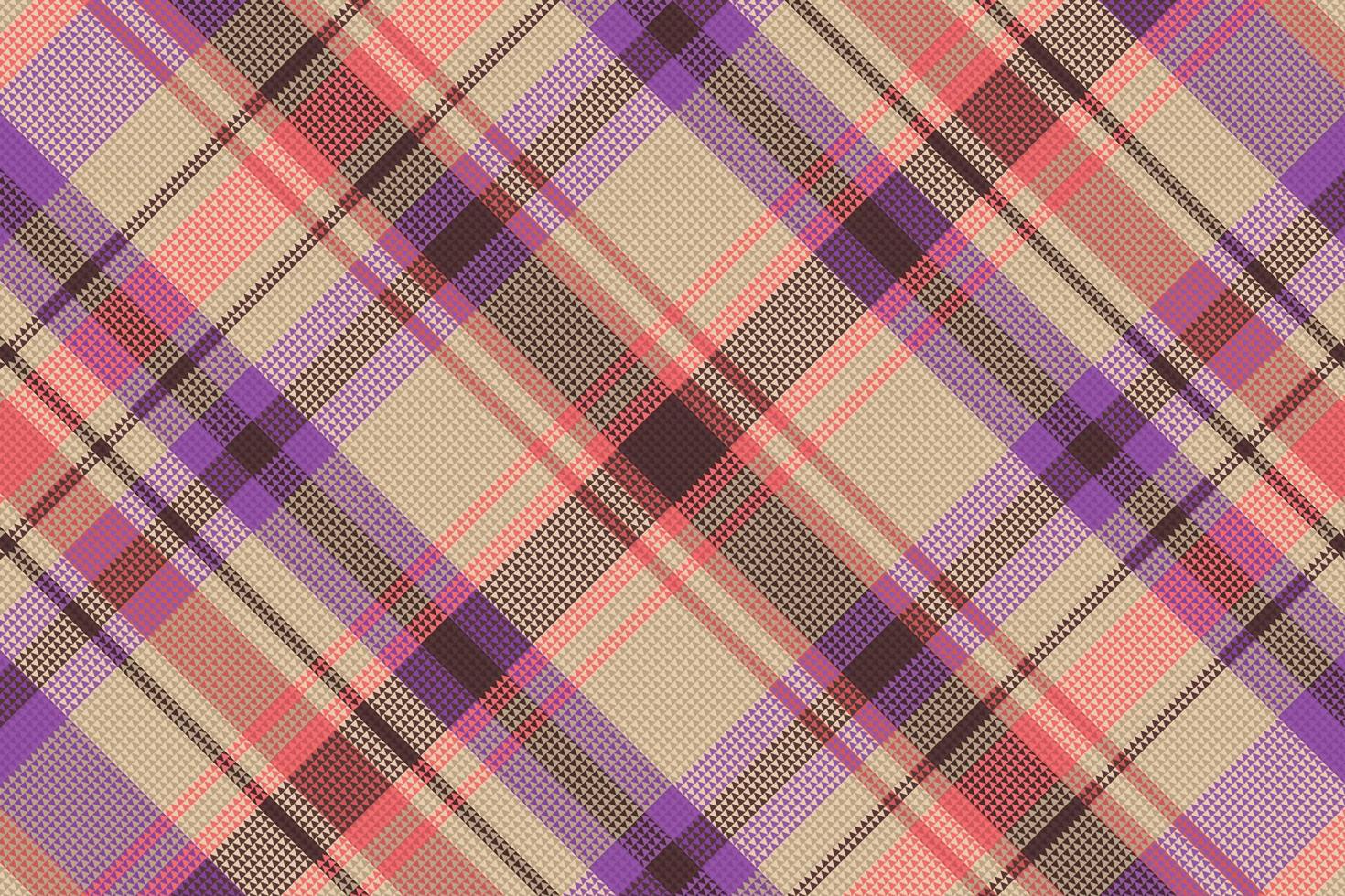 tartan geruite patroon met textuur en retro kleur. vector