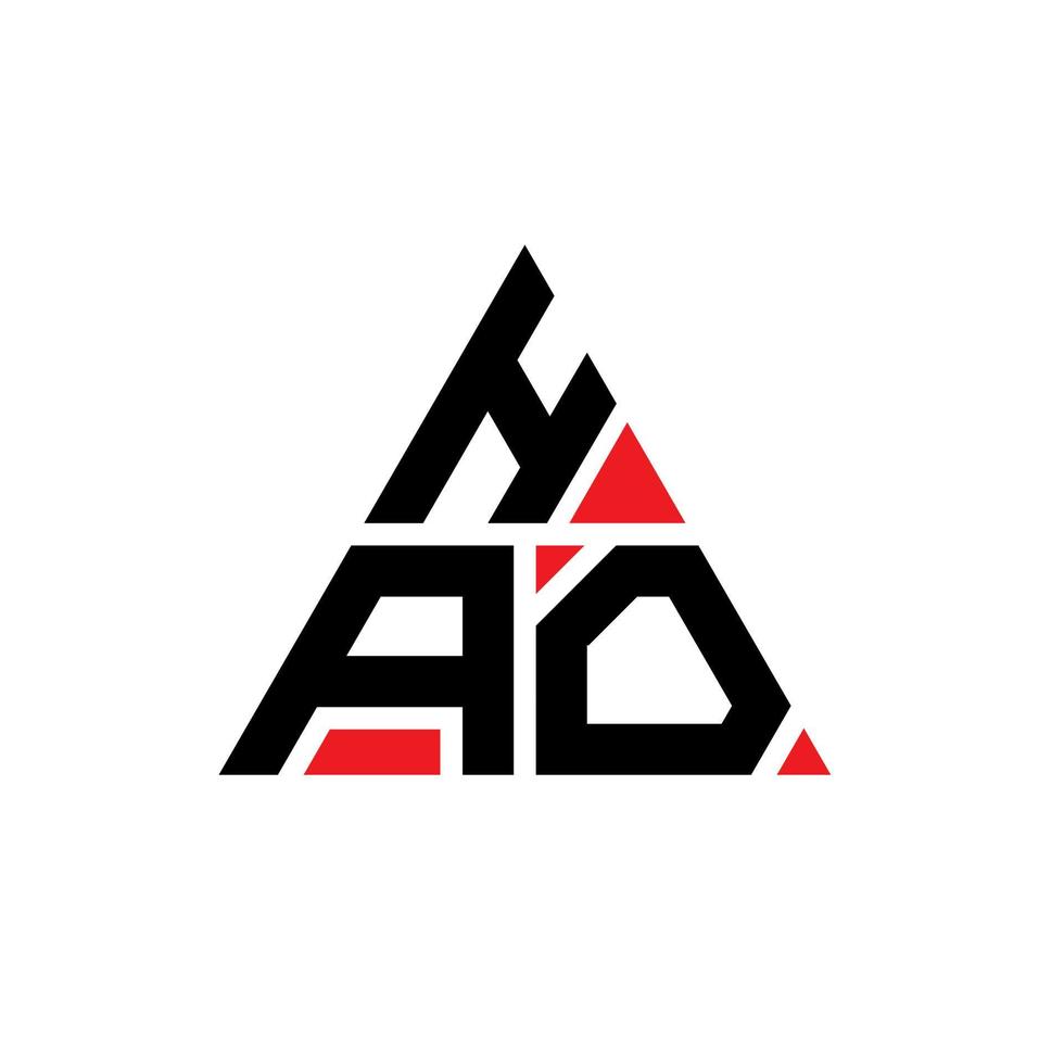 hao driehoek brief logo ontwerp met driehoekige vorm. hao driehoek logo ontwerp monogram. hao driehoek vector logo sjabloon met rode kleur. hao driehoekig logo eenvoudig, elegant en luxueus logo.