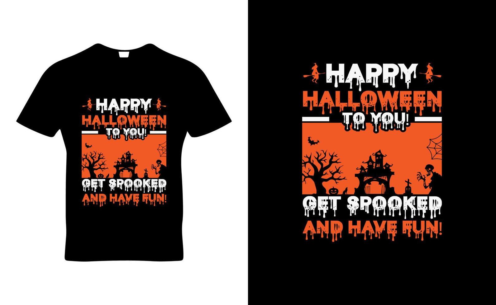 happy halloween voor jou citeer t-shirt sjabloonontwerp vector
