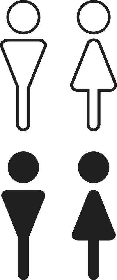 toilet teken. toilet pictogram. badkamer symbool. vormlabel voor mannen en vrouwen vector