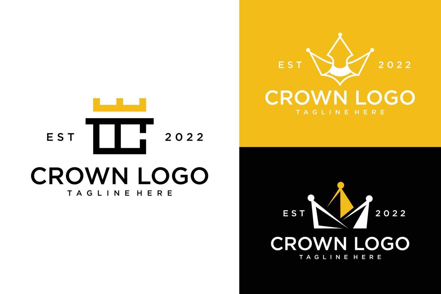 kroon logo koninklijke koning koningin abstract logo vector ontwerpsjabloon