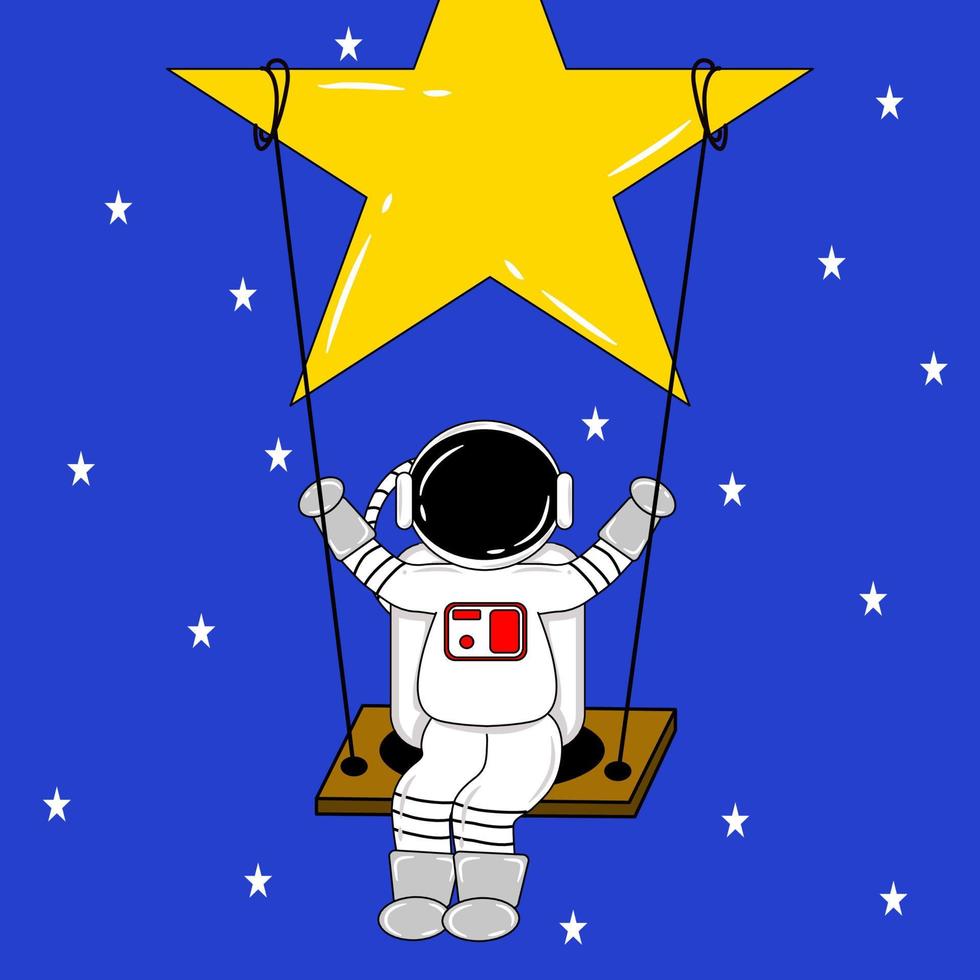 illustratie voor astronaut in de ruimte met sterren vector