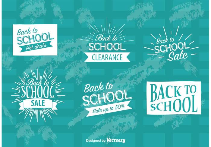 Terug naar school verkoop badges vector