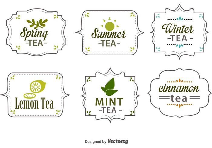 Seizoensgebonden Thee Labels vector