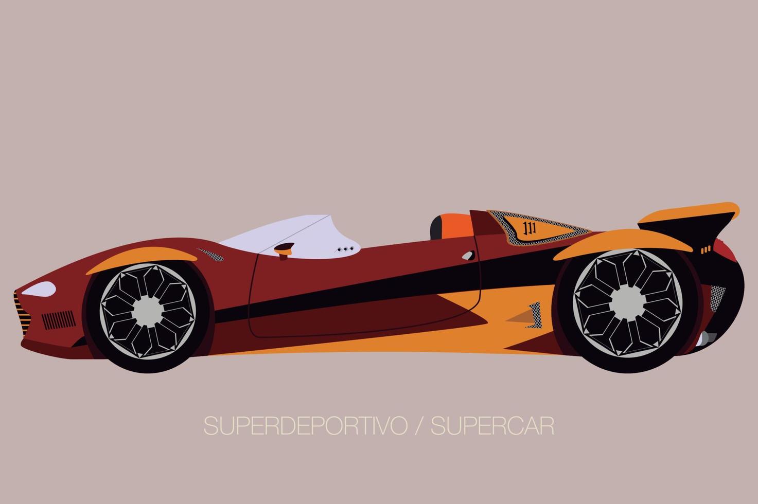 competitie straat supercar. platte ontwerpstijl vector