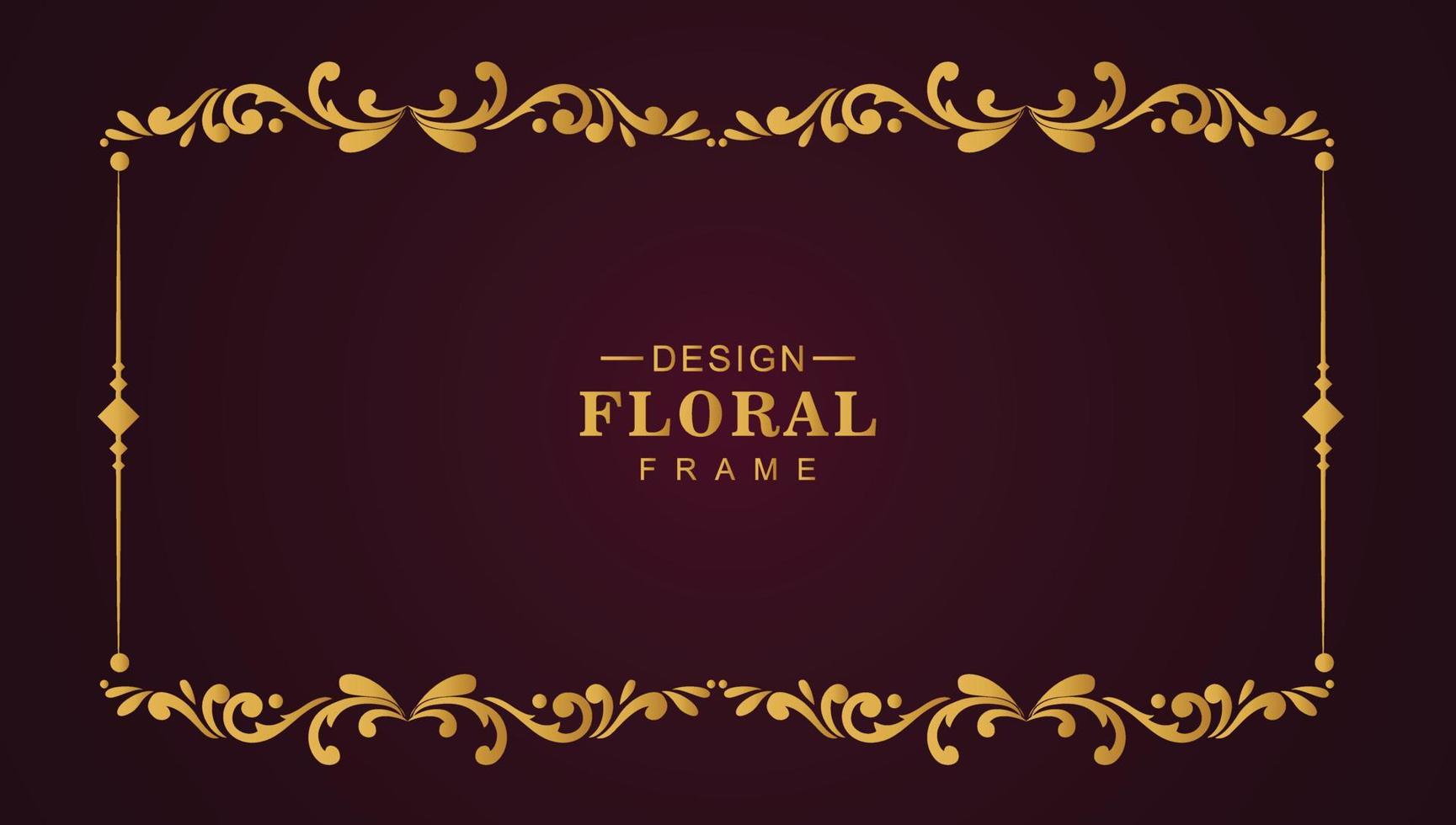 modern gouden luxe bloemenframe bannerontwerp vector