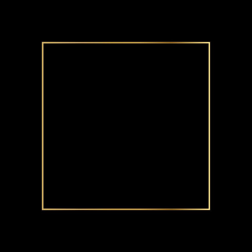 vierkant gouden frame op de zwarte achtergrond vector
