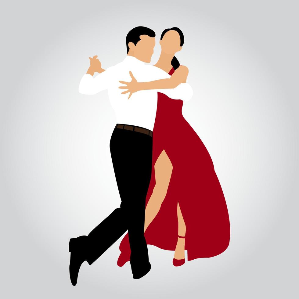 paar tango dansen. man en vrouw tango dansen. vector illustratie