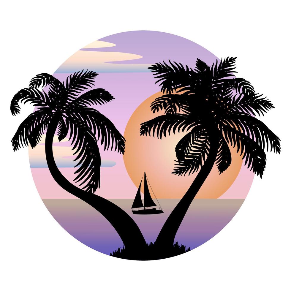 silhouetten van palmbomen vector