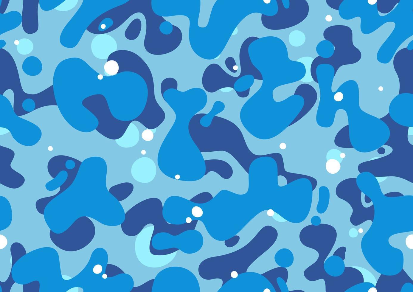 blauwe marine camouflage naadloze patroon, bewerkbare eps vector. cartoon camo-ontwerp in blauwe, cyaan en marinekleuren, modetextuur, streetwear-afbeeldingen. vector